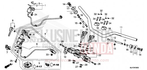 TUYAU DE GUIDON/PONT SUPERIEUR CRF1000AH de 2017